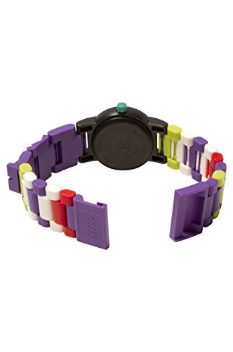 Reloj infantil modificable de LEGO Batman Movie. Emblemática figurita de LEGO The Joker en la pulsera.