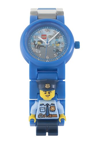 Reloj infantil modificable de LEGO City. Emblemática figurita de LEGO Police Officer en la pulsera