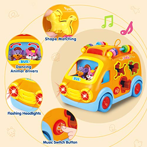 REMOKING Coche de juguete para niños, coche de juguete electrónico con música y autobús musical, regalo para niñas, niños y niños pequeños