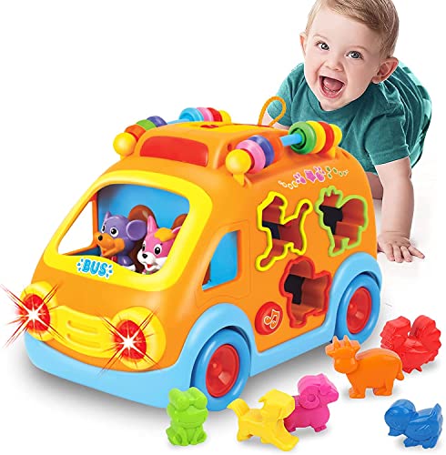 REMOKING Coche de juguete para niños, coche de juguete electrónico con música y autobús musical, regalo para niñas, niños y niños pequeños