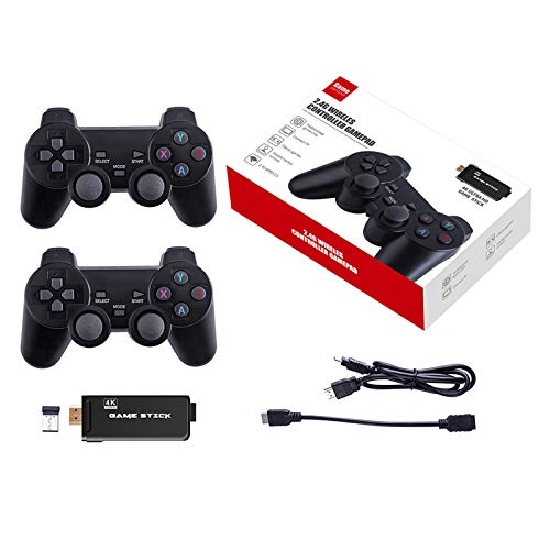 Rensaday HDMI 4k Game Stick Sistema De CóDigo Abierto Consola De Videojuegos 64GB 10000 Juego Gratis con Dos Controladores InaláMbricos 2.4G