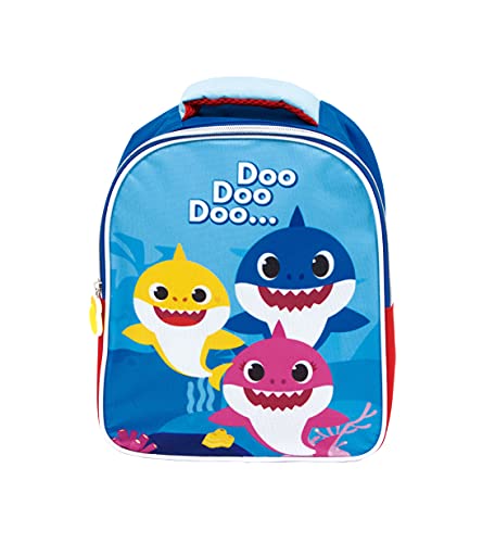 REQUETEGUAY Mochila Baby Shark Guardería Niños (28 cms) + Bolsa Baby Shark para Merienda