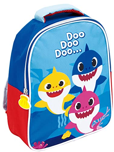 REQUETEGUAY Mochila Baby Shark Guardería Niños (28 cms) + Bolsa Baby Shark para Merienda