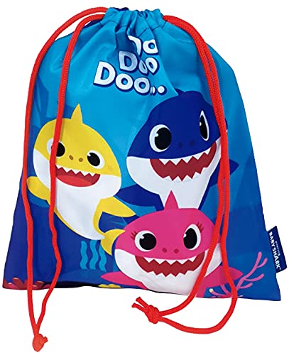 REQUETEGUAY Mochila Baby Shark Guardería Niños (28 cms) + Bolsa Baby Shark para Merienda