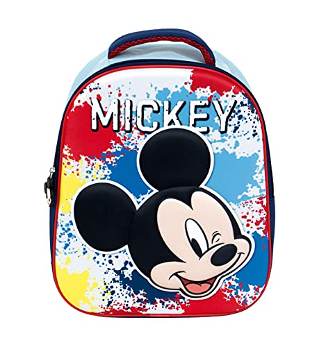 REQUETEGUAY Mochila Mickey Mouse Disney 3D Infantil Niños (32 cms) + Estuche Mickey Mouse Portatodo + Bolsa Mickey Mouse para Merienda