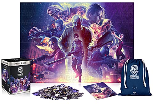 Resident Evil: 25th Anniversary | Puzzle 1000 Piezas | Incluye póster y Bolsa | 68 x 48 | Videojuego | Rompecabezas para Adultos y Adolescentes | para Navidad y Regalos | Decoración