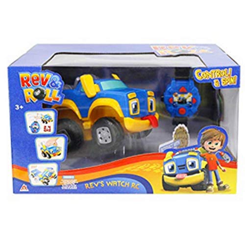 REV & ROLL - RC Rumble – Coche Juguete teledirigido por Reloj – Juguete Infantil sensorial Que enrolla y se treespuma derivada del Dibujo Animado Rev & Roll – Juguete para niños de 3 años y más