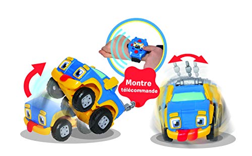 REV & ROLL - RC Rumble – Coche Juguete teledirigido por Reloj – Juguete Infantil sensorial Que enrolla y se treespuma derivada del Dibujo Animado Rev & Roll – Juguete para niños de 3 años y más