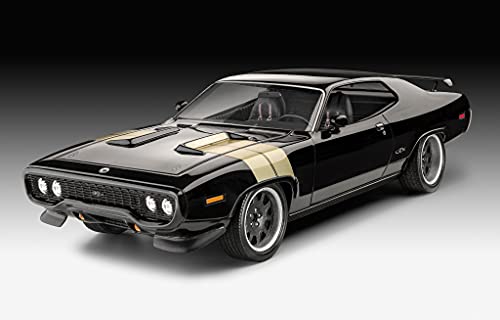 Revell Scale Fast and The Furious 07692 Dominic's 1971 Plymouth GTX (Fast & Furious) Kit de Modelo a Escala 1:24, Color Negro