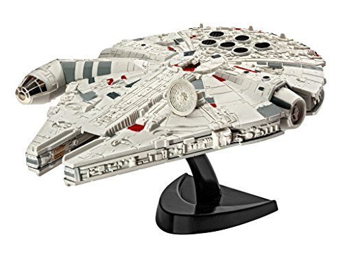 Revell Set-Maqueta de Star Wars Millennium Falcon, Escala 1: 241, Kit réplica exacta con Muchos Detalles, Model Juego con Base Accesorios, fácil Pegar y para pintarlas (63600), 10,0 cm de Largo