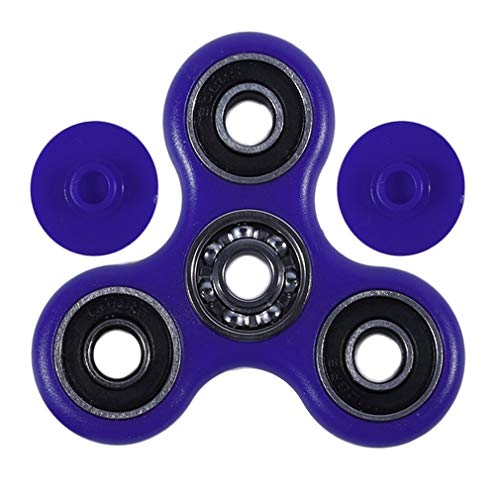 RHNE 8 Tipos de Color Tri-Spinner Toy Hand Spinner Juguetes para la Punta del Dedo Tiempo de rotación Largo Anti estrés Finger Spinner Toys Azul y Negro