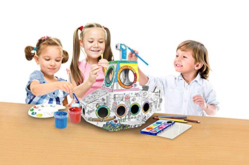 Ricco Mini casa de Juegos para Colorear de cartón 3D para niños (Mini Submarine)