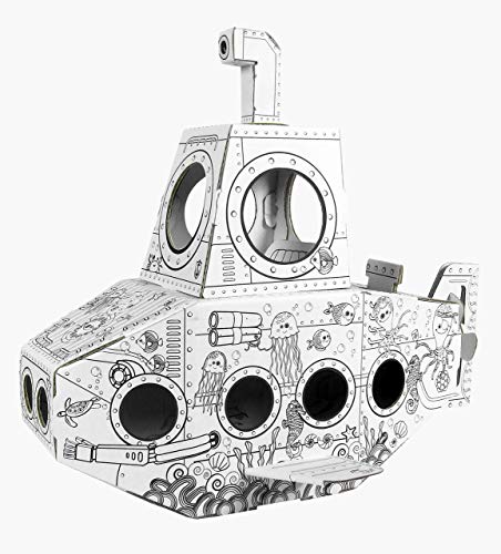 Ricco Mini casa de Juegos para Colorear de cartón 3D para niños (Mini Submarine)