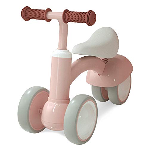 Richgv Bicicleta sin Pedales para niños Triciclo Bicicleta de Equilibrio Bebé Paseo Seguro Juguetes para niñas Primera Bicicleta Regalo de cumpleaños para niños pequeños 1-3 años 10-36 Meses (Rosa)