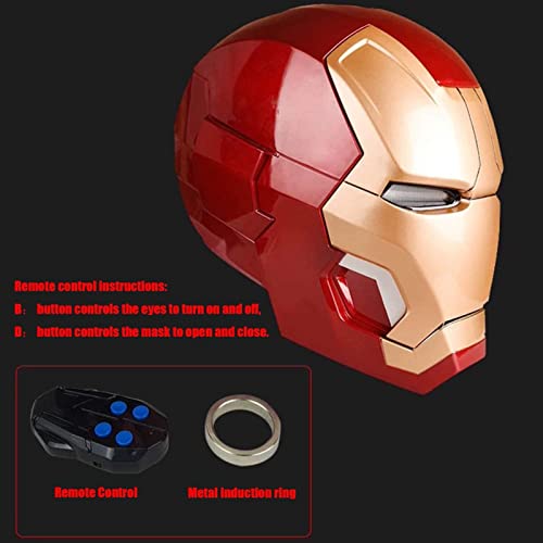 Ricnoc MK42 Casco Electrónico de Iron Man de Los Vengadores de Marvel Legends Mascara Iron Man Avengers,Modelo de Anime,Ojos Pueden Brillar,Adornos de Muebles,ABS