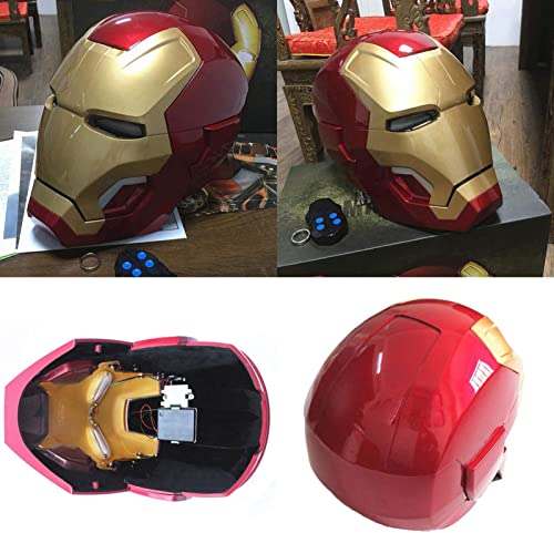 Ricnoc MK42 Casco Electrónico de Iron Man de Los Vengadores de Marvel Legends Mascara Iron Man Avengers,Modelo de Anime,Ojos Pueden Brillar,Adornos de Muebles,ABS