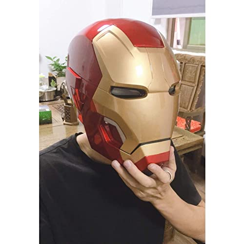 Ricnoc MK42 Casco Electrónico de Iron Man de Los Vengadores de Marvel Legends Mascara Iron Man Avengers,Modelo de Anime,Ojos Pueden Brillar,Adornos de Muebles,ABS