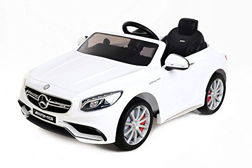 RIRICAR Mercedes-Benz S63 AMG, Blanco, Producto BAJO Licencia, con Mando a Distancia 2.4Ghz, Ruedas EVA Suaves