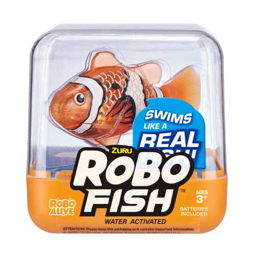 ROBO ALIVE- Orange & Blaugrün Roboter-Natación Pez 2er Pack (Azul Verde & Naranja) (Zuru 7141A)