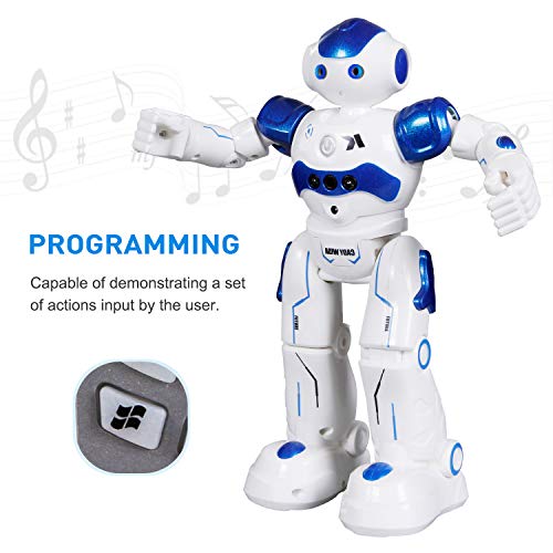 Robot Juguete con Programación y Control de Gestos, ANTAPRCIS Recargable RC Robot Inteligente, Robot de Control Remoto con Funciones de Canto y Baile, Regalo para Niños