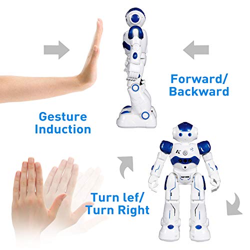 Robot Juguete con Programación y Control de Gestos, ANTAPRCIS Recargable RC Robot Inteligente, Robot de Control Remoto con Funciones de Canto y Baile, Regalo para Niños