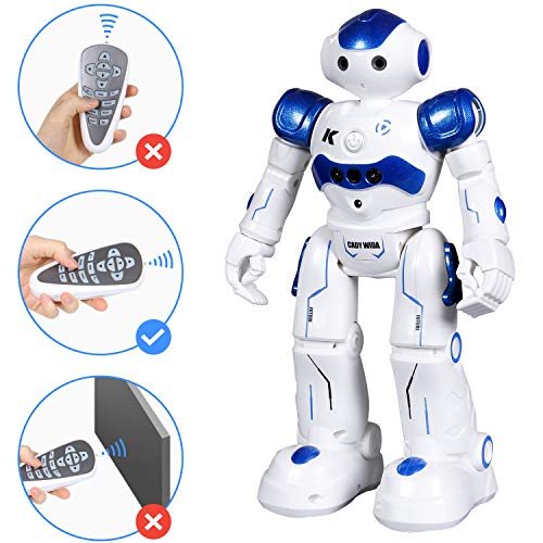 Robot Juguete con Programación y Control de Gestos, ANTAPRCIS Recargable RC Robot Inteligente, Robot de Control Remoto con Funciones de Canto y Baile, Regalo para Niños