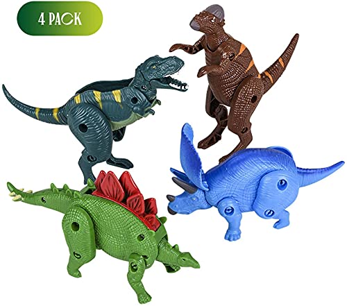 Robots de Huevo de Dinosaurios - Paquete de 4, Juguetes de Dinosaurios transformadores Multicolores - Artículo favores y Suministros de Fiesta, Juego Imaginario, colección - Juguetes edu