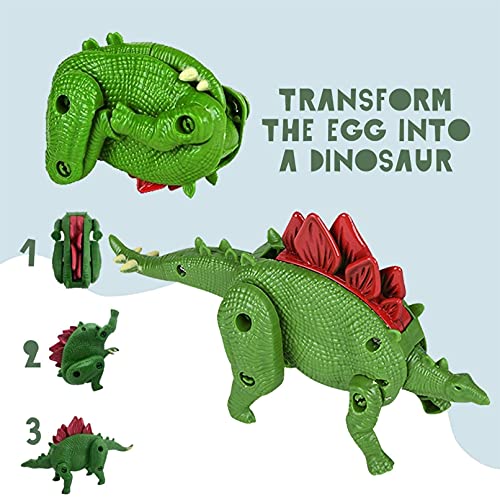 Robots de Huevo de Dinosaurios - Paquete de 4, Juguetes de Dinosaurios transformadores Multicolores - Artículo favores y Suministros de Fiesta, Juego Imaginario, colección - Juguetes edu