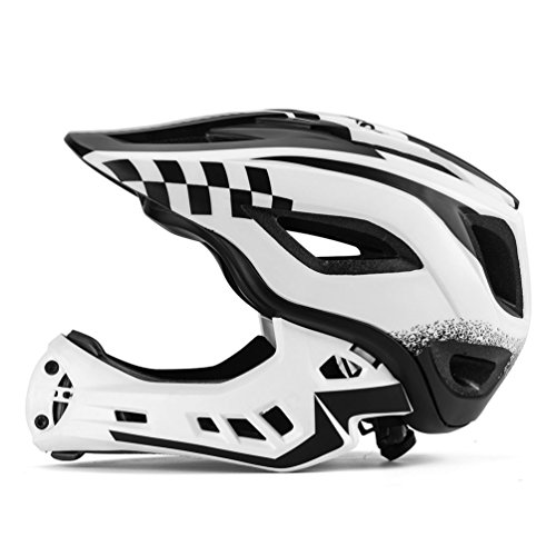 ROCKBROS Casco Bicicleta para Niños 3-15 Años, Casco Integral Desmontable Ajustable para MTB BMX Ciclismo, 48-58cm