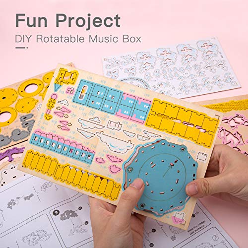 Rolife 3D Puzzles Artesanía de madera para niños DIY caja de música