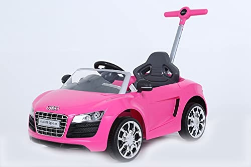 ROLLPLAY Coche correpasillos con reposapiés ajustable, Para niños a partir de 1 año, Hasta 20 kg, Audi R8 Spyder, Rosa