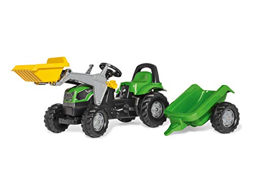 ROLLY TOYS FS 023196 Deutz - Tractor a Pedales con Pala Delantera y Remolque (169 cm) [Importado de Alemania]