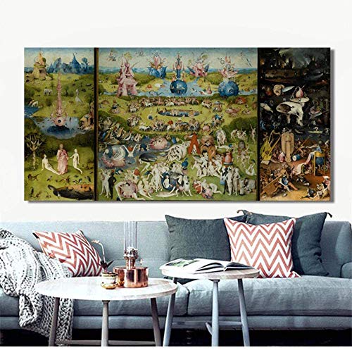 Rompecabezas Familiar Para Adultos Rompecabezas Rompecabezas Rompecabezas de madera Rompecabezas Hieronymus Bosch El jardín de las Delicias Puzzles 1000 piezas, pintura famosa regalos Jigsaw, con las