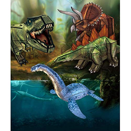 Rompecabezas suave 3D Siglo de dinosaurios tridimensionales del siglo rompecabezas creativo guapo jurásico dinosaurio niños modelo de papel juguetes rompecabezas (color: plesiosaurio) rompecabezas