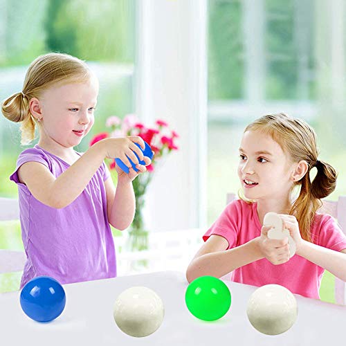 Rongchuang 4pcs Sticky Wall Balls Decompression Toys Glowing Balls,Stick to The Wall and Slowly Fall Off, Squishy Glow in The Dark for ADHD, OCD, Anxiety