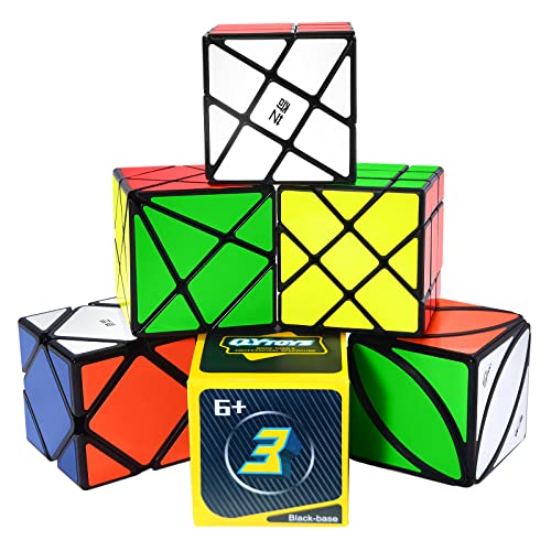 ROXENDA Cubos de Velocidad, [Paquete de 6] Speed Cube Set - Skew Axis Windmill Fisher Ivy 3x3x3 Speed Cube Smooth Magic Cubes Colección de Rompecabezas