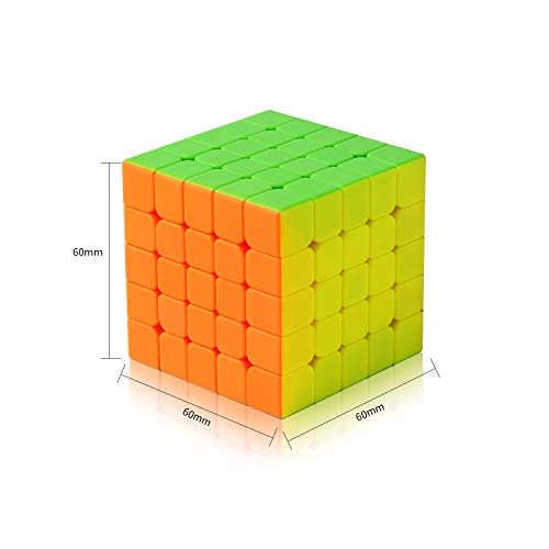 ROXENDA Speed Cube Qiyi 5x5x5 Cubo Rompecabezas Speed Cube - Torneado Suave y Rápido: Sólido, Duradero y Stickerless, Gira más Rápido Que el Original (5x5x5)