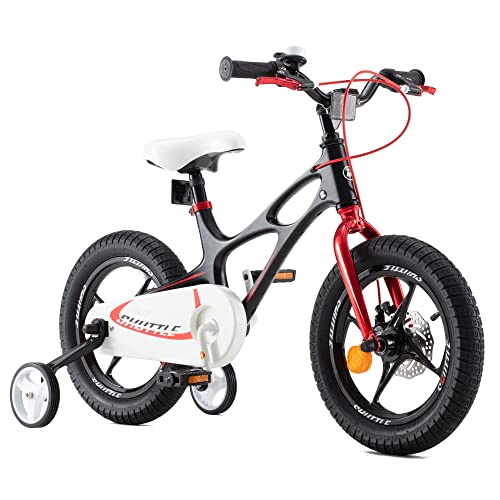 RoyalBaby Bicicleta Infantil para niños y niñas Bicicletas Infantiles Space Shuttle Ruedas auxiliares Bicicleta para niños Magnesio Bicicleta de Niño 16 Pulgadas Negro