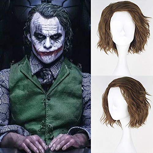 Royalvirgin - Peluca sintética para cosplay o disfraces, pelo corto y esponjoso para hombre, color verde