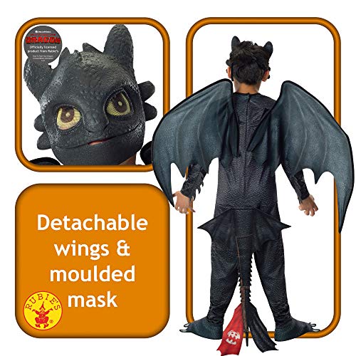 Rubies 610103_S - Disfraz de dragón "Toothless" para niños, negro, talla S (3-4 años)