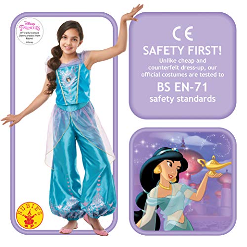 Rubies 640724M - Disfraz oficial de princesa de jazmín de Disney, para niñas, mediano de 5 a 6 años, altura de 116 cm