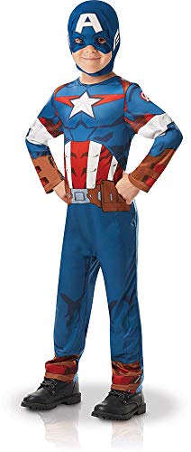 Rubies 640832S Disfraz infantil oficial de Marvel Avengers Capitán América, talla única, color/modelo surtido + Avengers-39217 Mascara Capitan America Avengers Inf, Multicolor, Talla única