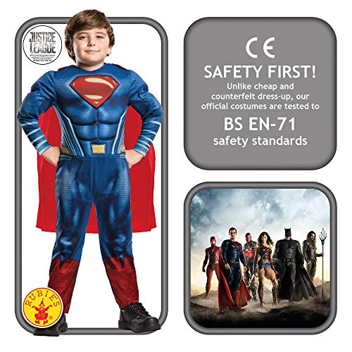 Rubies- Deluxe Superman Disfraz Infantil, Multicolor, S (3-4 años) (Rubie's Spain 640813-S)