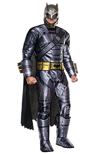 Rubies Disfraz Batman v Superman, Armadura de Batman de lujo para hombre, estándar, pecho 44", cintura 30-34", pernera 33"