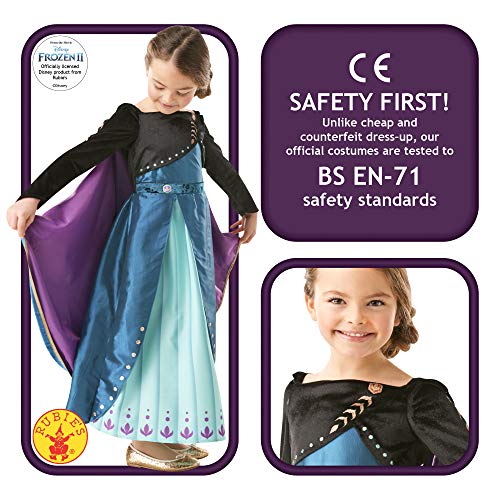 Rubie's Disney Frozen 2 - Vestido epilogo de Anna para niños, talla mediana de 5 a 6 años