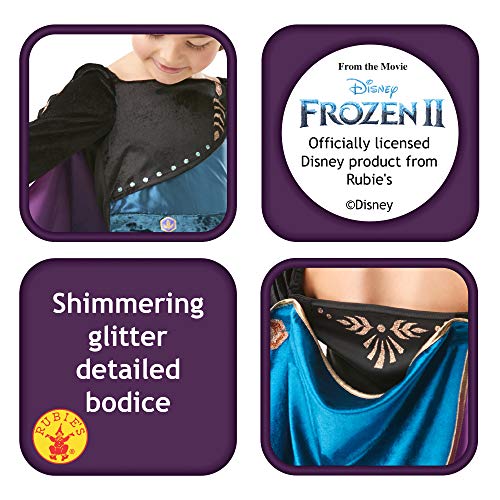 Rubie's Disney Frozen 2 - Vestido epilogo de Anna para niños, talla mediana de 5 a 6 años