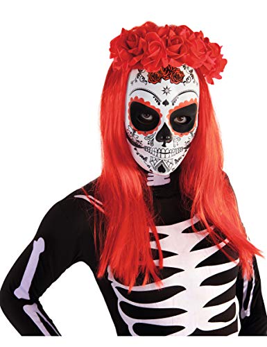 Rubies- Mascara calavera Katrina con rosas Día de los Muertos, Talla única (Rubie's Spain S3186)