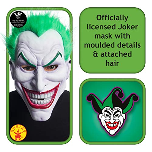 Rubies Máscara Joker PVC con Pelo, Multicolor, Talla única Hombre