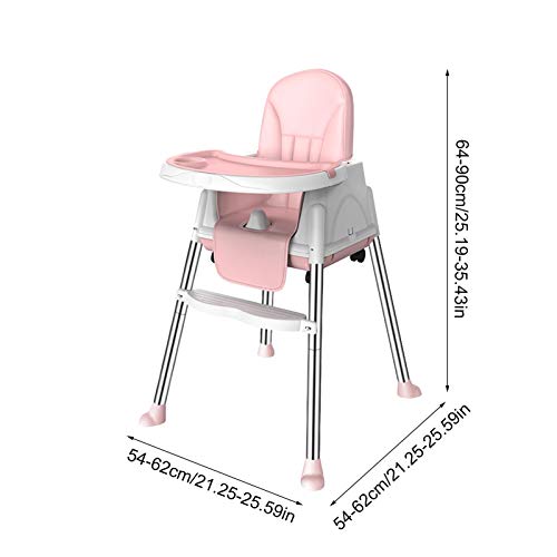 Rubyu-123 Trona para Bebes Silla Alta de Bebé, Compacta, Bandeja Extraíble Ajustable en Altura y Plegable, Trona de Bebe con Cojin, para Niños y Niñas de 6 Meses a 3 Años