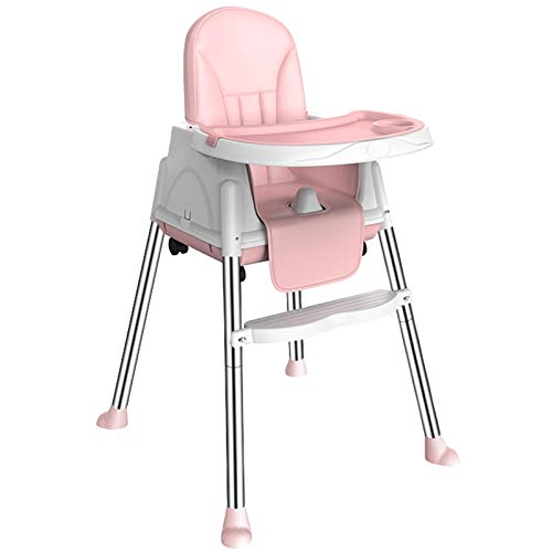 Rubyu-123 Trona para Bebes Silla Alta de Bebé, Compacta, Bandeja Extraíble Ajustable en Altura y Plegable, Trona de Bebe con Cojin, para Niños y Niñas de 6 Meses a 3 Años